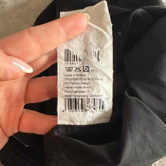 Karl Lagerfeld Black Dress Shirt Classic Formal - Picture 9 of 9